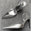 Luxury silver stiletto heels for women