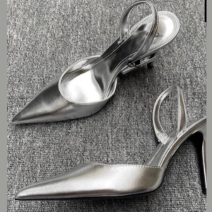 Home Luxury silver stiletto heels for women